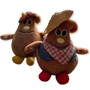 Vintage 1984 Nestle Scotchy & Milky Morsel Family Plush Stuffed Animals Lot 2